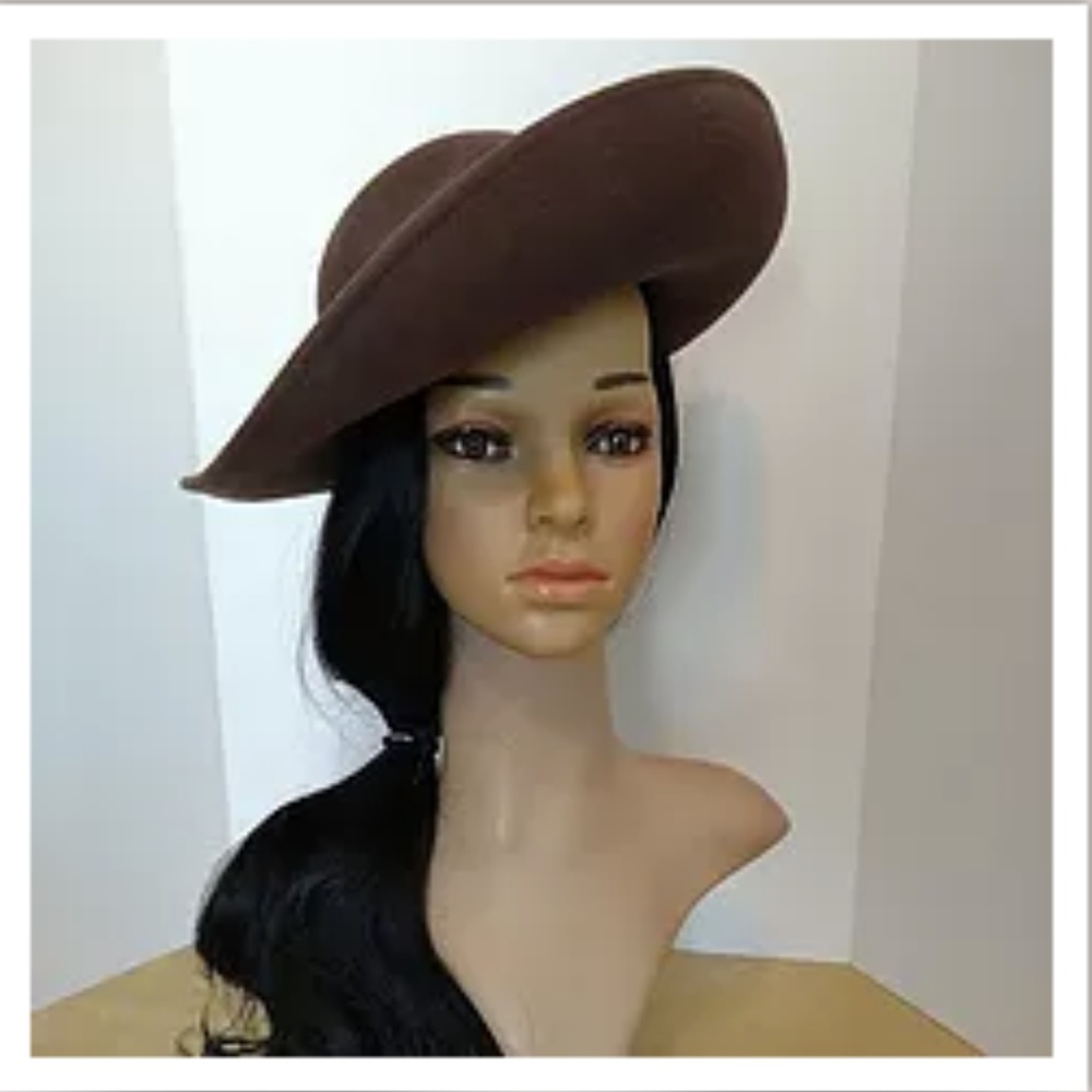 Vintage 1960s Fur Felted Wide Brim Hat